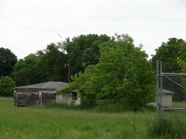 Old transmitter building and garage