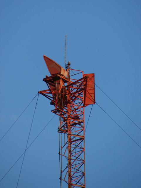 Top-mounted horn antennas