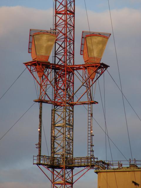 Horn antennas facing southwest