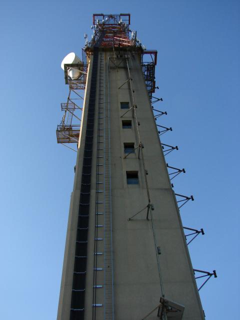 Looking up at south face of tower